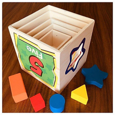 Đồ chơi tháp lồng ghép bằng gỗ