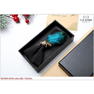 Nơ Chú Rể Cao Cấp, Nơ Đính Phụ Kiện ghim lông vũ - Full Box