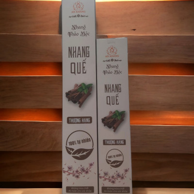 Hộp 100 nén nhang Quế dài 29cm -không sử dụng hóa chất, ít khói, mùi hương dịu nhẹ