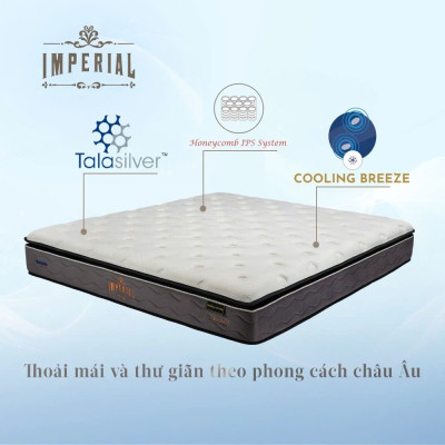 Nệm lò xo túi Dunlopillo Imperial Sang Trọng Đẳng Cấp Kháng Khuẩn Làm Mát Độ cao 29cm