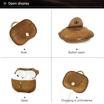 Bao Case Da Ngựa Khóa Tròn cho Airpods Pro 2 - Hàng Chính Hãng