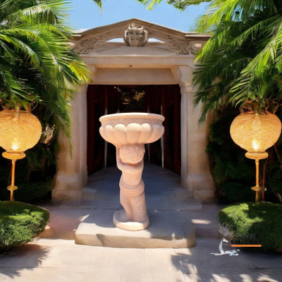 Tượng Cậu Bé Vác Bình Tiểu Cảnh Fountains 40x40x72cm - Tượng Decor