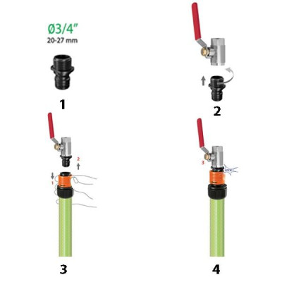 Đầu nối nhanh lưu lượng lớn ren ngoài 3/4" (27mm) Claber