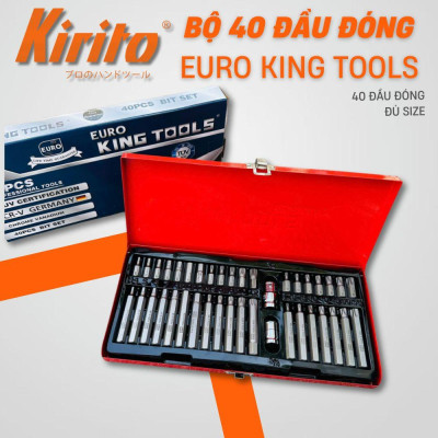 Bộ tuýp lục giác hoa thị 40 chi tiết Kapusi, đựng trong hộp thép sơn tĩnh điện EUROKING TOOLS