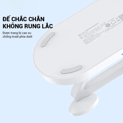 Sạc Không Dây 3 Trong 1 Pisen Pro - Wireless 3-in-1 Night Light - Màu Đen