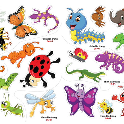 Sách - Sticker dán hình thông minh  - Côn Trùng, Bò Sát, Lưỡng Cư (MK)