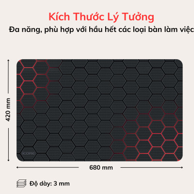 Miếng lót bàn làm việc kiêm lót chuột iCore IMP680 - Hàng chính hãng 