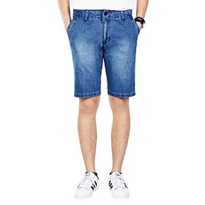 Quần Short Jean Nam Wash Bạc Trơn Thời Trang 24h Phom Trẻ Trung