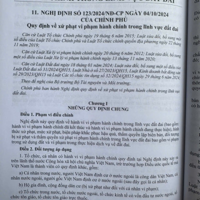 Sách Luật Đất Đai 2024 - Quy Định Mới Về Xử Phạt Vi Phạm Hành Chính Trong Lĩnh Vực Đất Đai (V2498D)