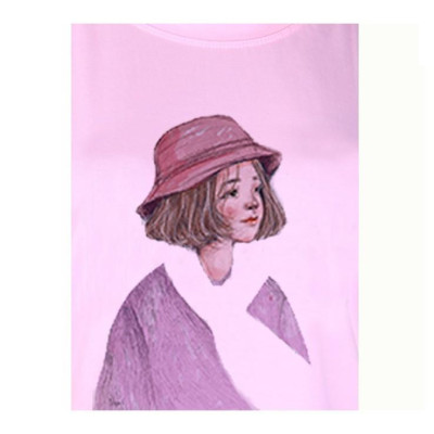 Áo Thun Nữ Hồng - In Hình Tâm Trạng