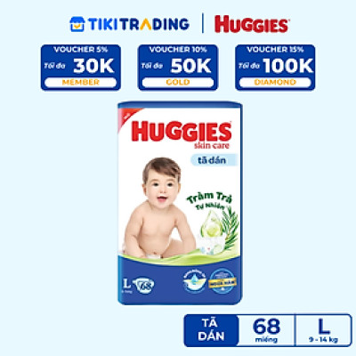 Tã dán Huggies Skincare Super Jumbo L68
