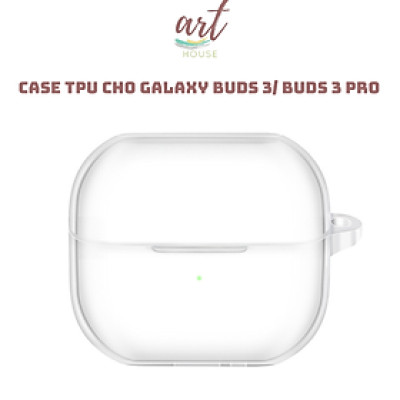 Bao case TPU trong suốt cho Samsung Galaxy Buds 3/ Buds 3 Pro kèm móc treo_ Hàng chính hãng