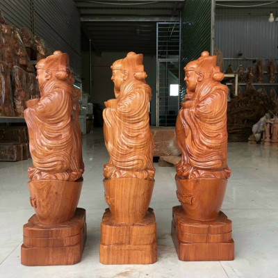 Tượng phật ông thần tài hoan hỷ bằng gỗ hương đá kt cao 60×22×15cm