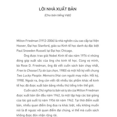 Chủ Nghĩa Tư Bản Và Tự Do - Capitalism And Freedom