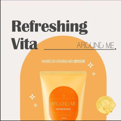 Sữa rửa mặt cam và vitamin tổng hợp  Around Me Vita Cleansing Foarm sạch nhờn, sáng da dành cho da dầu, da xỉn màu 120gr