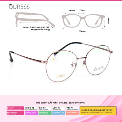 Gọng kính titanium 1045 thời trang nam nữ siêu nhẹ siêu bền OURESS