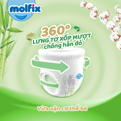 Tã/bỉm quần Molfix Thiên nhiên Jumbo L (9kg - 13kg) - Gói 36+6 miếng