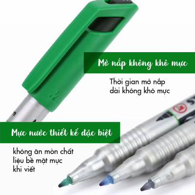 Hộp 10 Bút kỹ thuật STABILO Write-4-all PERMANENT S 0.5mm (AP166S/10) - Xanh