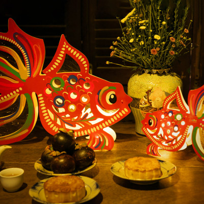 Lồng đèn Trung Thu - Lồng đèn trang trí "Ký ức tuổi thơ" hình Cá siêu to