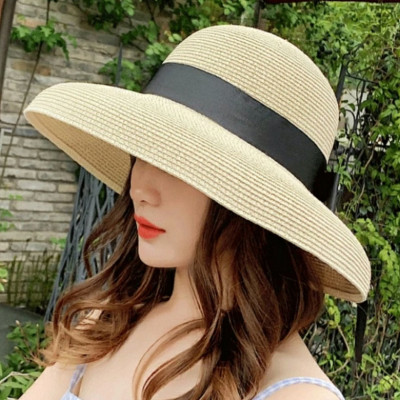 Nón rộng vành đi biển đẹp Mũ rộng vành đi biển Mũ cói đi biển rộng vành chống tia UV Panama thời trang Hàn Quốc dona21040810