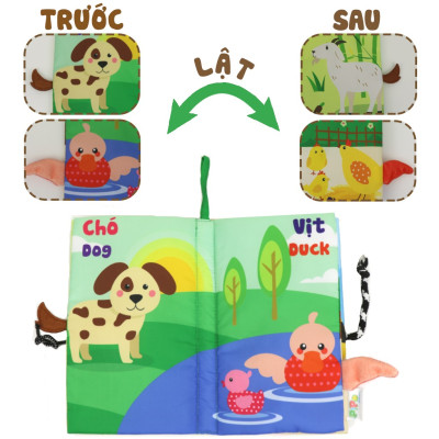 Sách Vải Tương Tác Cho Bé Đoán Đuôi Con Vật 