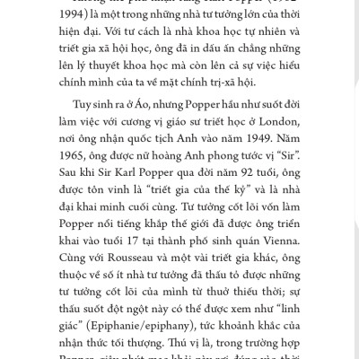 Những Nhà Tư Tưởng Lớn - Popper Trong 60 Phút - Vanlangbooks