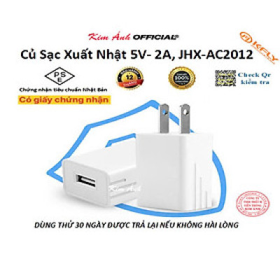 Củ sạc 2A xuất Nhật KFLY (JHX-AC2012), chứng nhận PSE tiêu chuẩn Nhật Bản, dùng thử 30 ngày, bảo hành hàng chính hãng 12 tháng