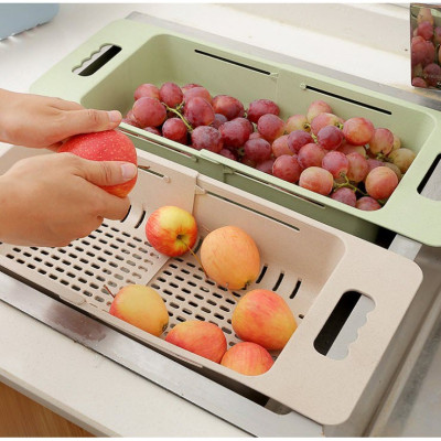 Rổ Nhựa Gác Bồn Rửa Bát Đa Năng Gấp Gọn, Khay Để Bồn Rửa Bát Rỗ Úp Chén, Rửa Chén, Thu Gọn Giao Màu Ngẫu Nhiên