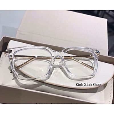 Kính mắt thời trang cho nam và nữ dáng vuông basic trắng trong 