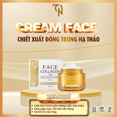 Combo Kem Face Ngày - Kem Chống Nắng - Serum Đông Trùng Hạ Thảo Collagen x3 Mỹ Phẩm Đông Anh Chính Hãng