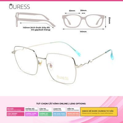Gọng kính cận F63061 chất liệu titan thời trang mắt kính OURESS nam nữ siêu nhẹ siêu bền
