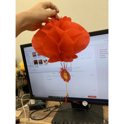 Đèn lồng trang trí nhà cửa Chữ Phúc 20cm - chất liệu nilon chống thấm nước