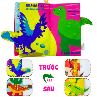 Sách Vải Tương Tác Cho Bé Đoán Đuôi Con Vật - Thế Giới Khủng Long