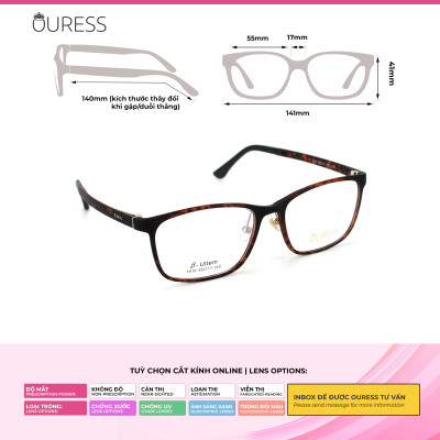 Gọng kính cận 1919 nhựa dẻo ultem thời trang nam nữ mắt kính OURESS