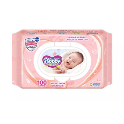 Combo Tiết Kiệm 3 Gói Khăn Ướt Bobby Care Hương Dịu Nhẹ 100 Tờ/Gói - Tặng 1 Gói Cùng Loại