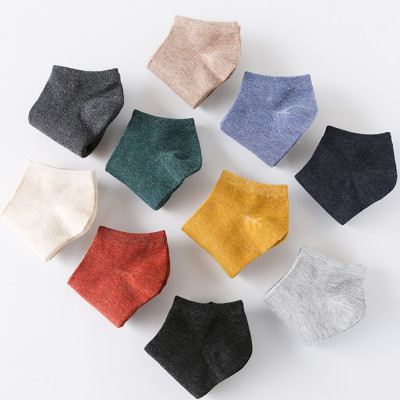 Combo 5 Đôi Tất , Vớ Nam / Nữ Cổ Ngắn Trơn Siêu Mềm Mại Nhiều Màu