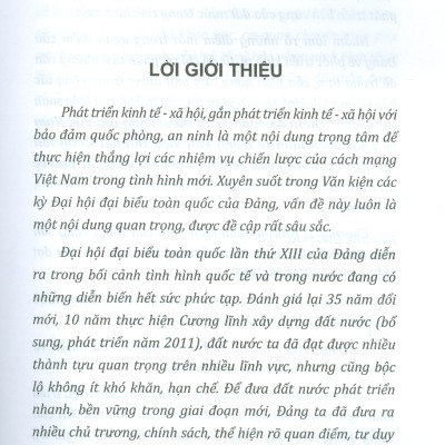 Quan Điểm Mới Của Đảng Cộng Sản Việt Nam Về Phát Triển Kinh Tế Trong Văn Kiện Đại Hội Đảng Lần Thứ XIII Và Những Vấn Đề Đặt Ra Đối Với Công Tác Bảo Vệ An Ninh Kinh Tế (Sách Chuyên Khảo)