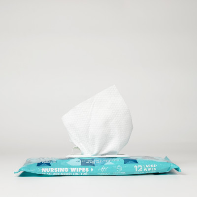 Khăn giấy ướt vệ sinh cơ thể NursingWipes gói 12 khăn size lớn 30x20cm hương trà xanh lau người lớn tuổi, người bệnh, người đi phượt dùng 1 lần