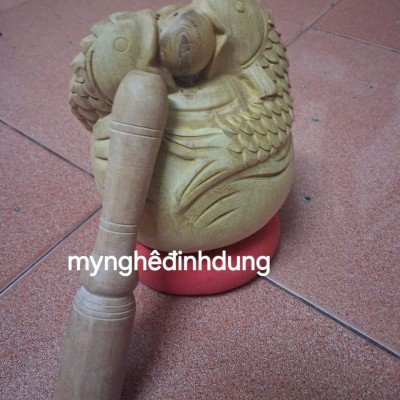 MÕ tụng kinh Phật bằng gỗ mítkhông dác  kt 14x14x14cm