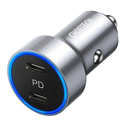 Tẩu sạc Choetech C0054  nhanh trên ô tô 2 cổng Type C 40W (hàng chính hãng)