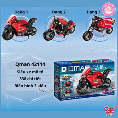 Đồ chơi lắp ráp, xếp hình Qman 42114 - Mô Tô Thể Thao (338 mảnh ghép)