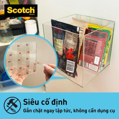 Băng dính hai mặt siêu dính trong suốt 3M SCOTCH  410-S19, 19 mm x 1.5 m, 19mm x 4m