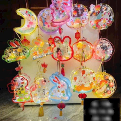 Lồng Đèn Trung Thu, Đèn Lồng 2 Mảnh Có Đèn Nhiều Hình Cute Ngộ Nghĩnh, Đồ Chơi Trung Thu Mẫu Mới