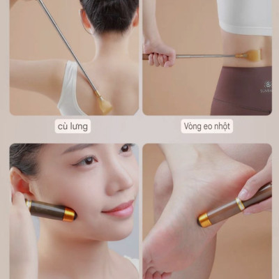 Dụng cụ Massage 2 in 1 Thu Gọn Kéo Dài 50cm Một Đầu Gãi Và By Lăn 360 Độ Từ Tính – Cây Massage Thần Thánh Gãi Lưng Bầm Huyệt Người già Người Trẻ Dùng Đều Khỏe Đẹp Làn Da