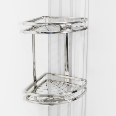 [Chính hãng Qui Phúc] Kệ góc xà phòng inox DONA 2 tầng inox 304, có khay xà phòng