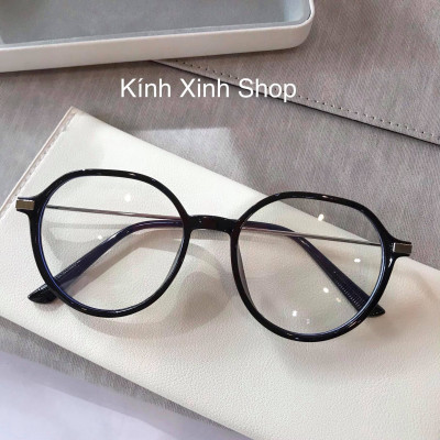 Kính Mắt Tròn Gọng Kim Loại Tăm Hàn Quốc Cao Cấp Chống Ánh Sáng Xanh Kèm Phụ Kiện Hộp Đựng và Khăn Lau