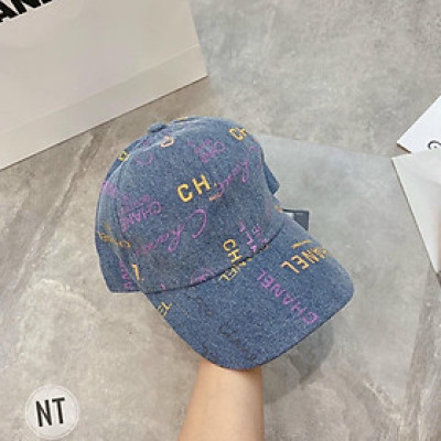 Nón kết, mũ lưỡi trai Chan.nel phối vải jeans form chuẩn thời trang