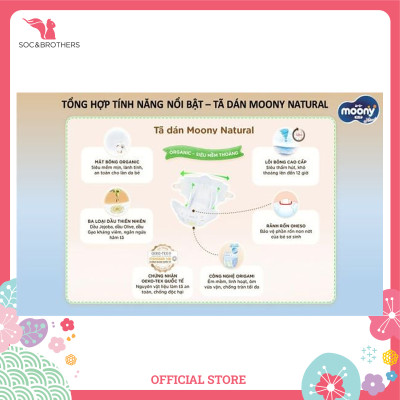 Bỉm dán cao cấp Moony Natural Organic size L38 -1905