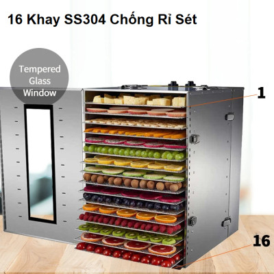 Máy sấy thực phẩm chuyên nghiệp 16 khay, dung tích 100 lít thương hiệu Septree ST-02 cao cấp - Hàng Chính Hãng