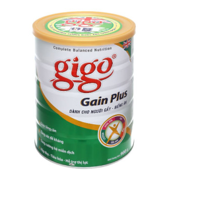 Sữa bột GIGO Gain Plus 900g Giải pháp tăng cân, thích hợp cho người gầy, biếng ăn
